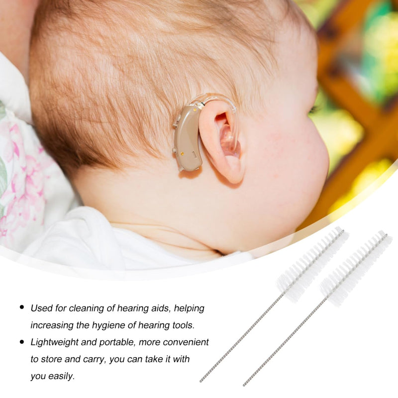 5 Pieces Nylon Cleaning Rod for Hearing Aids Cleaning Brush for Hearing Aids Ear Piece Cleaner Accessories Cleaning Set