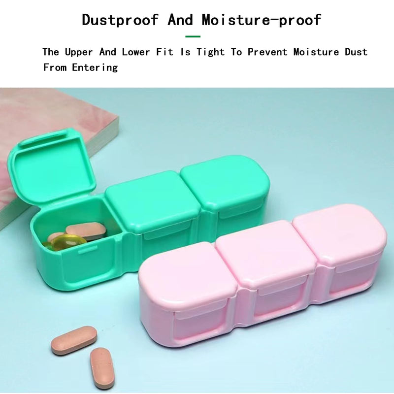 3 Pieces Pill Organizer, 3 Timer Daily Moisture Proof Pill Box Pocket Purse Portable Travel Vitamin Container Medicine Case 3pcs 3 Timer Daily Pill Case