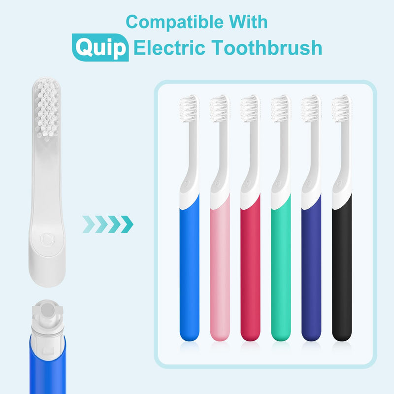[Australia] - Toothbrush Replacement Heads for Quip - Adult Refill Electric Toothbrush Heads, Light Grey, 4-Pack 