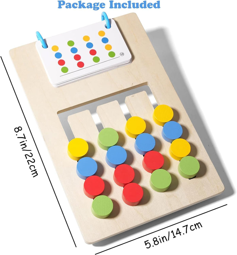 Pack of 2 Dementia Activity 2026 Update Colour Memory Game for Seniors Wooden with 20 Cards, Double-Sided Playable & Cards Securely Fixed, Easy to Grip, Activation & Memory Training