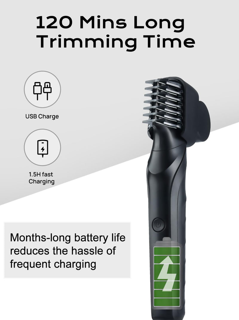 [Australia] - Electric Body Hair Trimmer for Men,Cordless Waterproof Body Razor 120 Mins Long Lasting,V-Shaped Lightweight Portable Pubic Hair Trimmer for Ball/Groin Pubic Sensitive Area 