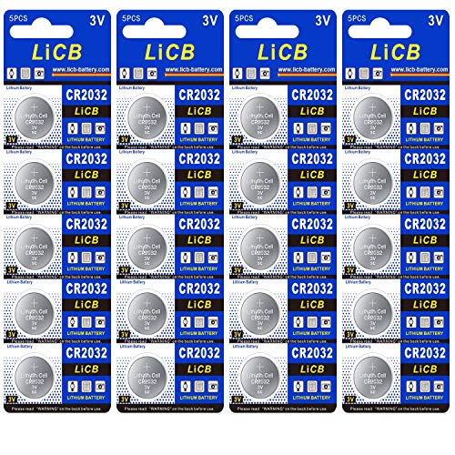 LiCB CR2032 Battery,Long-Lasting & High Capacity CR 2032 3V Coin & Button Cell Lithium Batteries with Adaptive Power and Superior Safety (20-Pack) 20 Pack