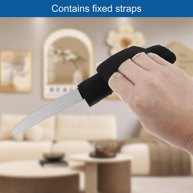 4-Piece Adaptive Utensils Set 42° Angled Disabled Cutlery for Adults, Parkinsons Eating Aid Stainless Steel Knife Fork Spoon with Easy Grip Handle for Hand Tremors Arthritis Elderly(Right-Hand) Right-hand