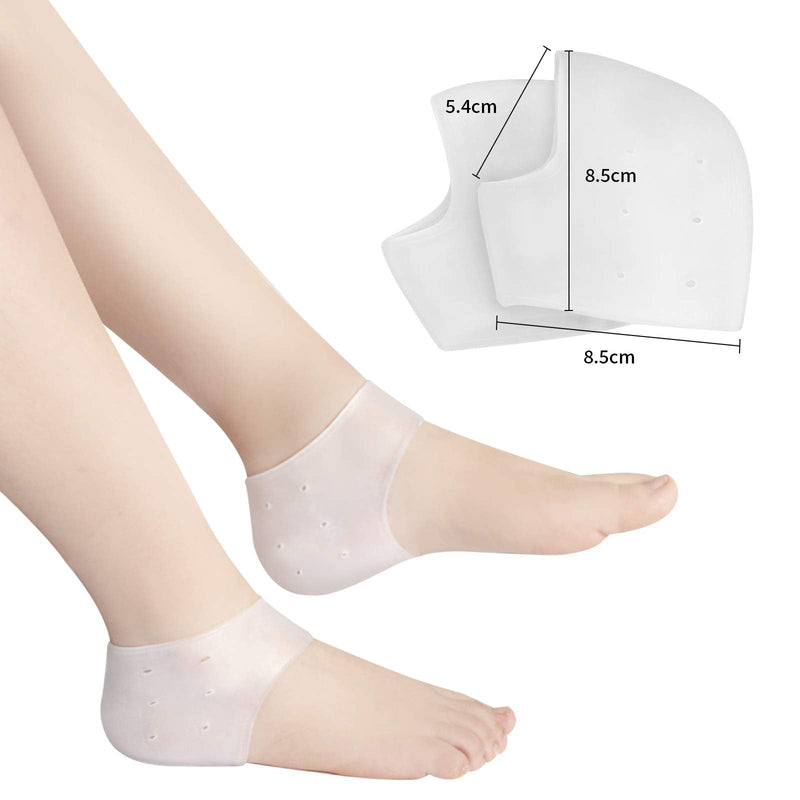 [Australia] - 2 pairs of silicone heel protection, heel socks, gel heel protection, heel wrap, adjustable, breathable, transparent 