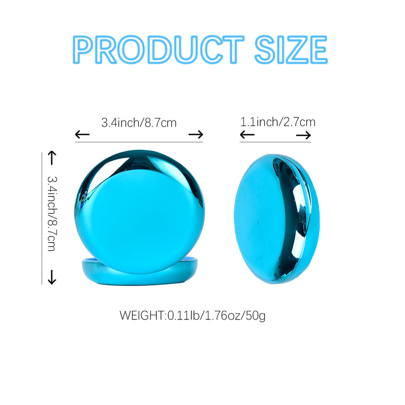 Electroplated Denture Case with Mirror, Portable Retainer Case Compatible with Transparent Braces, Mouth Guard, Orthodontic Retainers, Braces Box Organize and Protect Oral Supplies (Blue) Blue