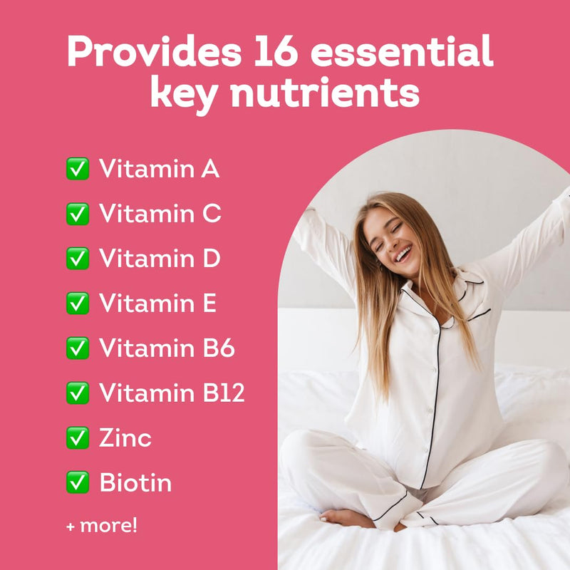 Multivitamin Gummies for Women - 16 Key Vitamins & Minerals for Immune Support & Hormonal Regulation* - 2 Months Supply - Natural Strawberry Flavour - Vitamin Gummies for Adults