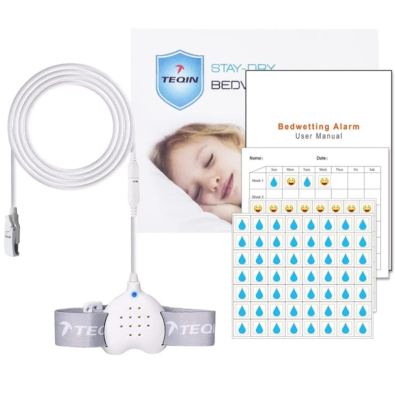 [Australia] - Bed Wetting Alarm for Boys, Girls & Older Kids for Potty Training, Stop Bedwetting with Night Guard Protection,Heart-Shaped,UBS Rechargeable White 