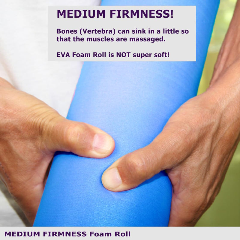 [Australia] - Foam Roller Back Leg Muscle Pain - Small Size Hard Density EVA Muscle Recovery Roll Ø3.75"x18" for Physical Therapy, Helps as Spine Cracker Stretcher 