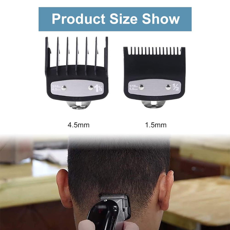 [Australia] - Beard trimmer attachment comb set kit, slide-on combs for clippers, comb attachments set, trimmer attachments attachment comb, for choice of beard trimmer, facial hair trimmer, hairdressing salons, 2 pieces, black 