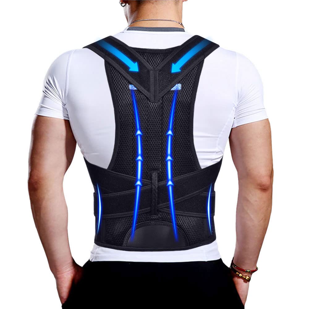 Upgraded Posture Corrector Back Brace for Men and Women, New Version Lumbar Support for Posture Improving and Pain Relief, Full Back Support for Neck, Shoulder, Waist Pain L