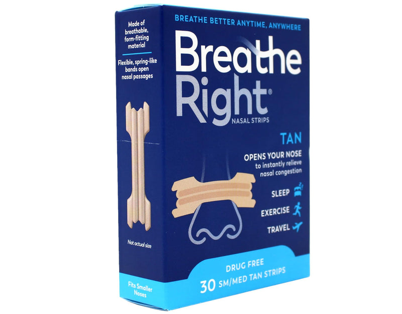[Australia] - Breathe Right Nasal Strips Original Tan Small/Medium 30 ea (Pack of 4) 
