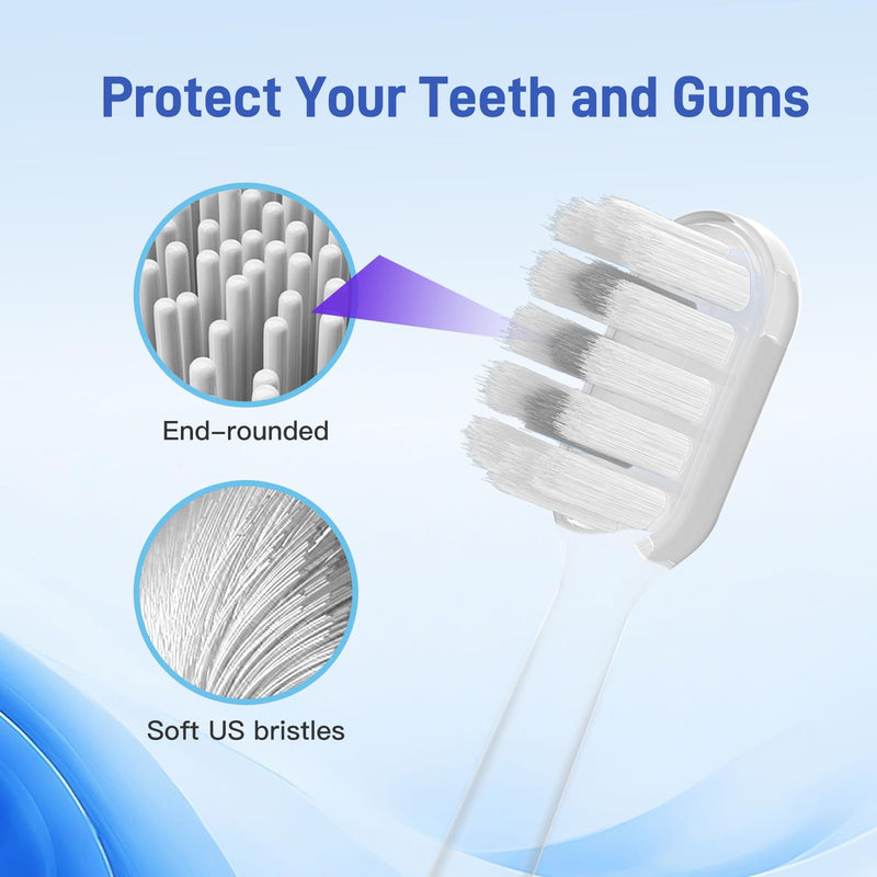 Toothbrush Heads Replacement Compatible with Laifen Wave Electric Toothbrush, Gum Care - Transparent, 10 Pack