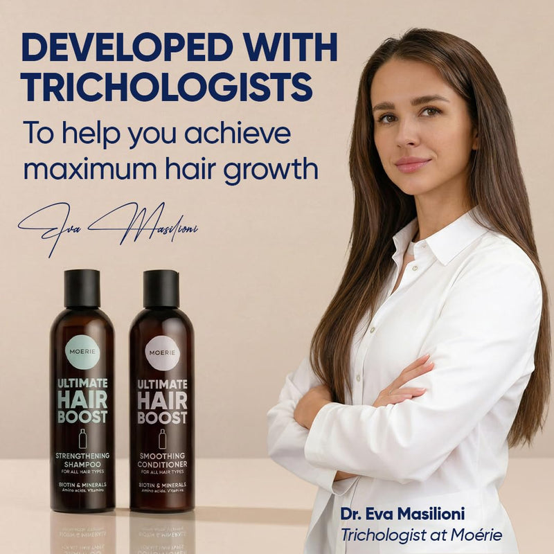 Moerie Hair Growth Shampoo and Conditioner for Women and Men, Hair Loss Solution with Biotin and Rosemary, Thickening Shampoo and Conditioner for Thinning Hair – Promotes Regrowth Single set