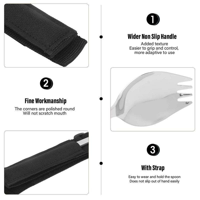 Eating Aids Cutlery, Weighted Handle Easy Grip Adaptive Fork Spoon Drop Resistant for Hand Tremors