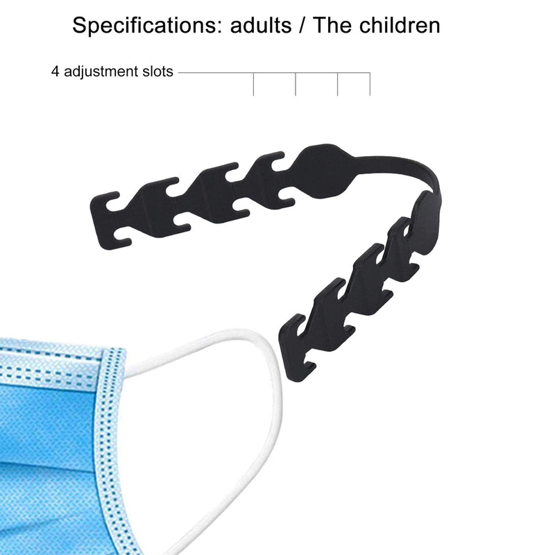 [Australia] - MIAODAM Adjustable Mask Extender Strap, Mask Ear Saver, Mask Holder, Mask Straps, Masks Extension Masks Buckle Ear Protectors (5PCS, Black) 5 