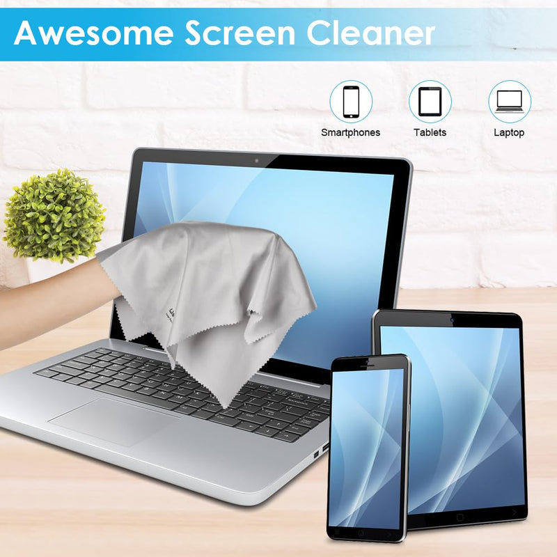 [Australia] - 6PCS Large Eyeglass Cleaning Cloths, 12 x12 inches Glasses Cleaner, Individually Wrapped, Premium Microfiber Cleaning Cloth for Glasses, TV, Laptop Screens and Lens, Easier to Grip and Use 