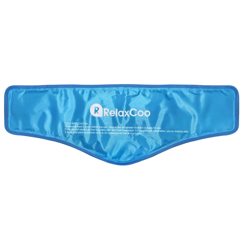 [Australia] - Neck Ice Pack Wrap, Reusable Gel Ice Pack for Neck Shoulders, Cold Compress Therapy for Pain Relief, Injuries, Swelling, Bruises, Sprains, Inflammation and Cervical Surgery Recovery Blue-1 Pack 1.0 