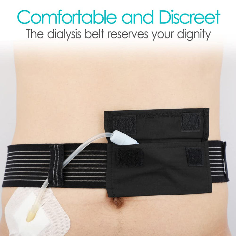 [Australia] - Breathable PD Belt Peritoneal Dialysis Catheter Holder G Tube Pouch for Gastrostomy Gtube Peg Feeding Tube Supplies Adults Women Men Black Small Small (Pack of 1) 