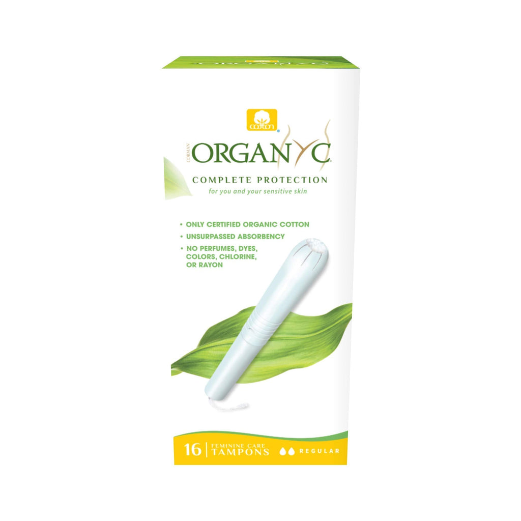 Organyc 100% Certified Organic Cotton Tampons, Cardboard Applicator, Free from Chlorine, Perfumes, Rayon and Chemicals, Regular, 16 Count 16 Count (Pack of 1)