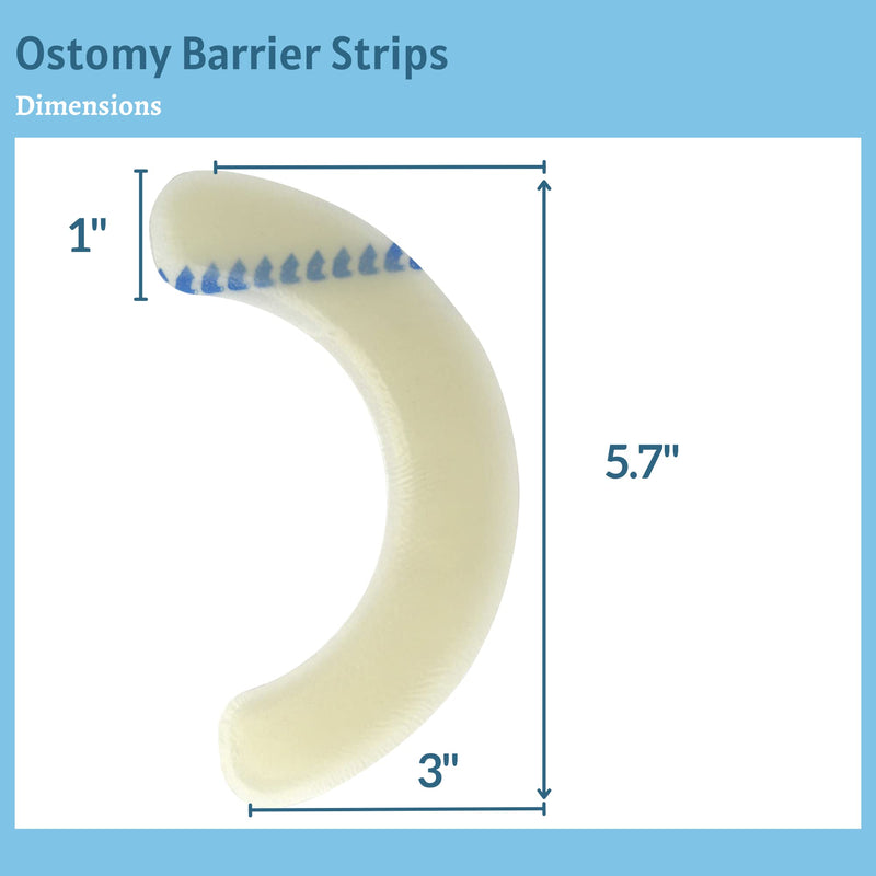 [Australia] - 20PCS Elastic Ostomy Barrier Strips, Adhesive Flange Seal Extender Strip for Colostomy Bags, Ostomy Supplies Curved Ileostomy Tape for Stoma Urostomy Bag, 1inch Hydrocolloid Skin Barrier Extenders 