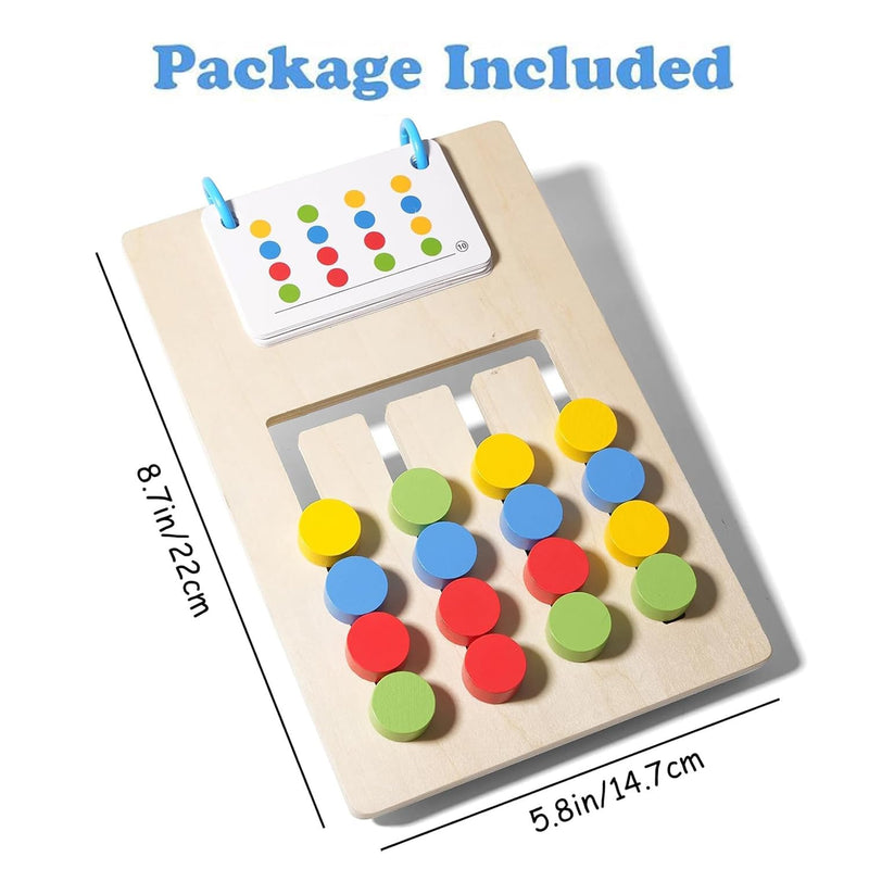 Pack of 2 Dementia Activity Update Colour Memory Game for Seniors Wooden with 20 Cards, Double-Sided Playable & Cards Securely Fixed, Easy to Grip, Activation & Memory Training