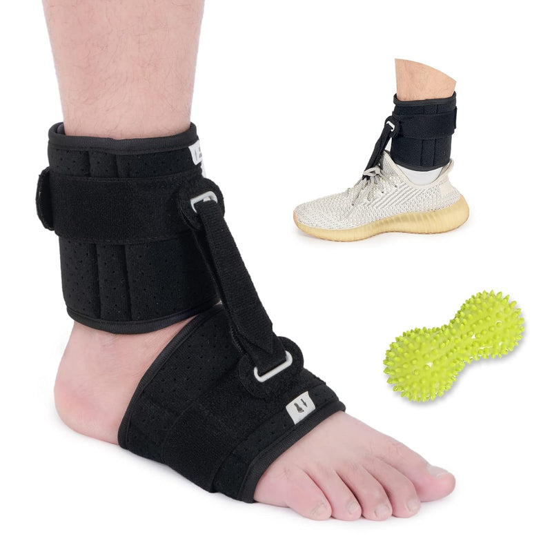 [Australia] - Foot UP Adjustable Drop Foot Brace for Walking, AFO Brace Foot Drop Orthosis Universal Size 13", Breathable and Comfortable, Foot Up Brace for Plantar Fasciitis Support black 