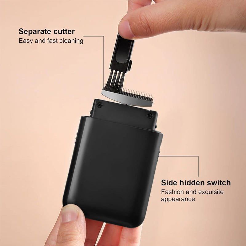 Foil Shaver for Men Multifunction Stubble Trimmer with Pop-Up Sideburn Razor Cordless USB Rechargeable Mini Travel Shaver for Beards & Facial Hair Black