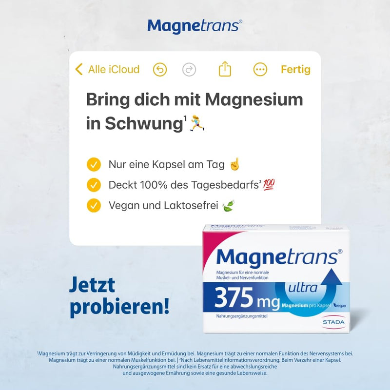 [Australia] - Magnetrans ultra 375 mg capsules - magnesium capsules for normal muscle and nerve function - 1 x 50 capsules 50 pieces (pack of 1) 