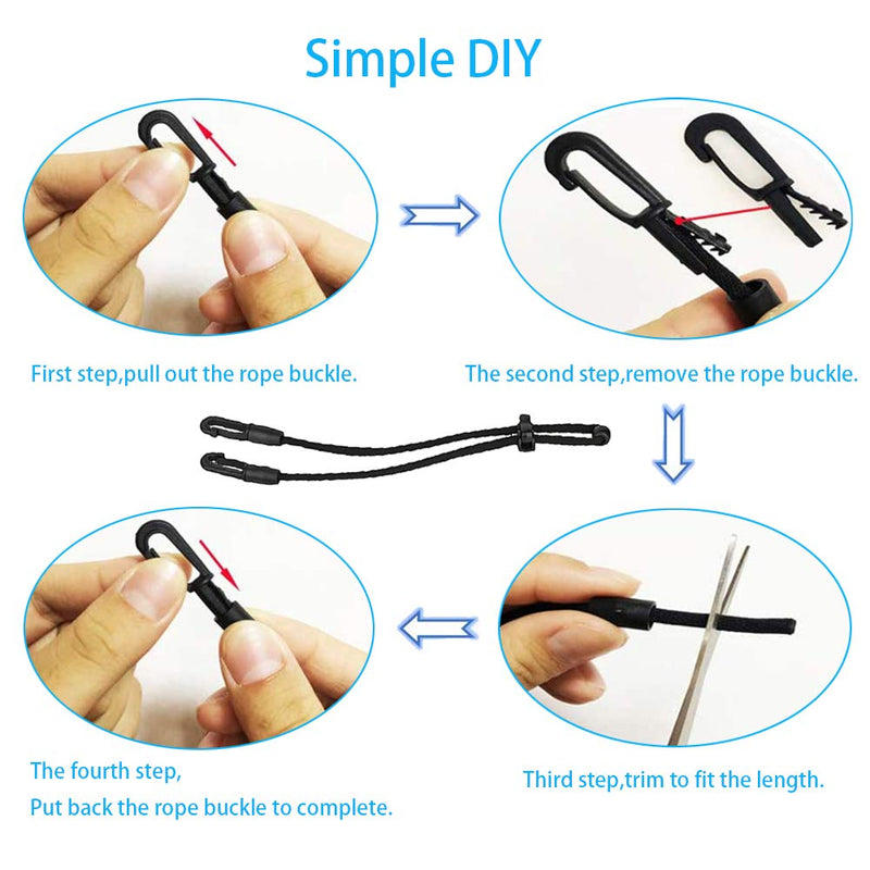 [Australia] - Mask Extender Lanyard,Anti-Tightening Comfortable Ear Strap Extension Hook Black 4 PCS 