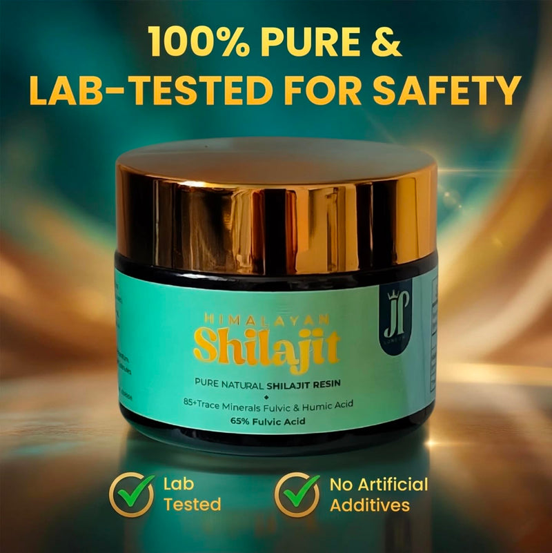 JP LONDON Shilajit Resin 50g - 100% Pure Himalayan Gold Grade | Lab Tested | 85+ Trace Minerals, Fulvic & Humic Acid | Natural Energy, Stamina & Focus | 62 Servings - 2 Month Supply