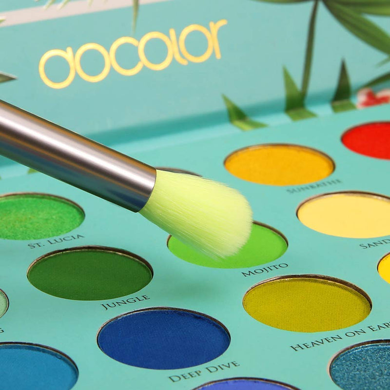[Australia] - Docolor 15Piece Eye Makeup Brushes Set + 34 Colors Tropical Eeyshadow Palette Pigmented Matte Shimmer Metallic Blendable Soft Cream Powder Makeup Eye Shadow Palettes for Christmas Gift 
