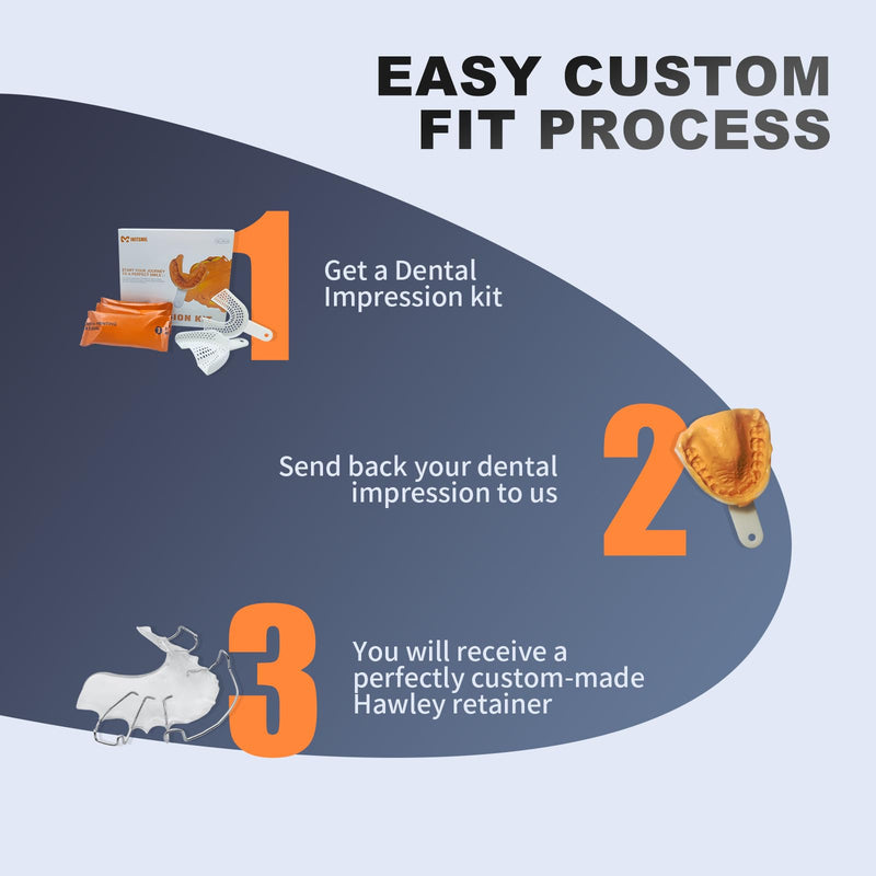 [Australia] - 2 Hawley Retainer for Custom Teeth Retention, Custom-Fit Two Retainers for Upper and Lower Teeth - Comfortable and Durable 