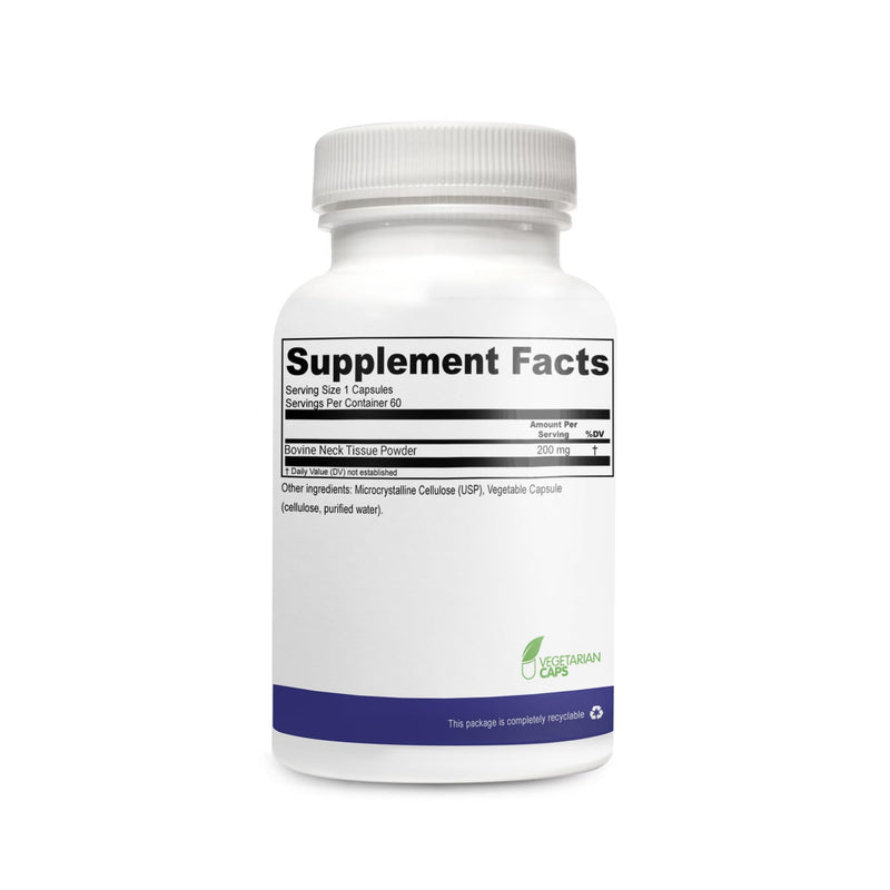 [Australia] - Raw Grass-Fed Desiccated Bovine Thyroid - Thyroid and Energy Support - New Zealand Sourced, 60 Capsules 