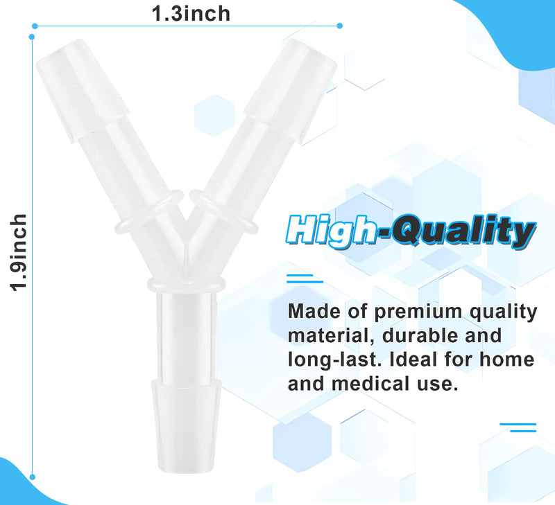 [Australia] - Oxygen Tubing Connectors Y Splitter (10 Packs) - Oxygen Therapy Cannula Connector Compatible with Standard Oxygen Tubing, Ideal for Home and Medical Use 