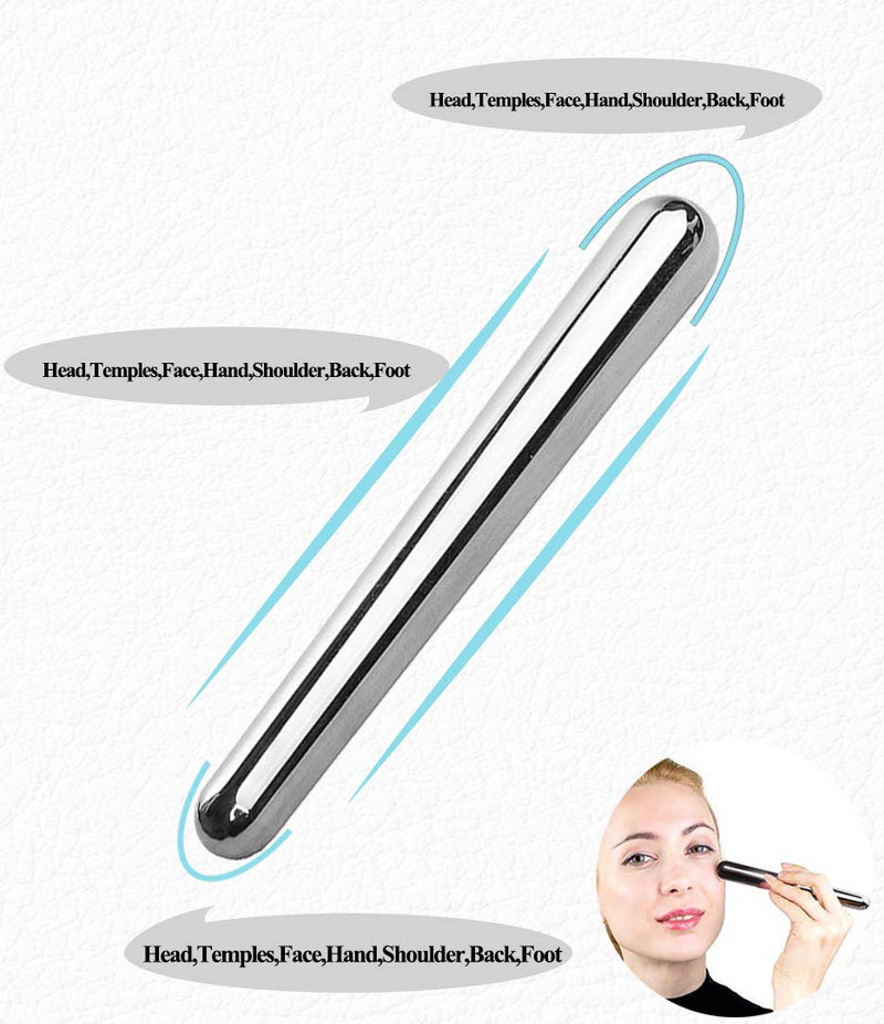Stainless Steel Face Massage Therapy Stick-Guasha Massage Wand-Acupressure Massage Tools for Deep Tissue,Soft Tissue Myofascial Release Relief Pain (1) 5.9 Inch (Pack of 1)