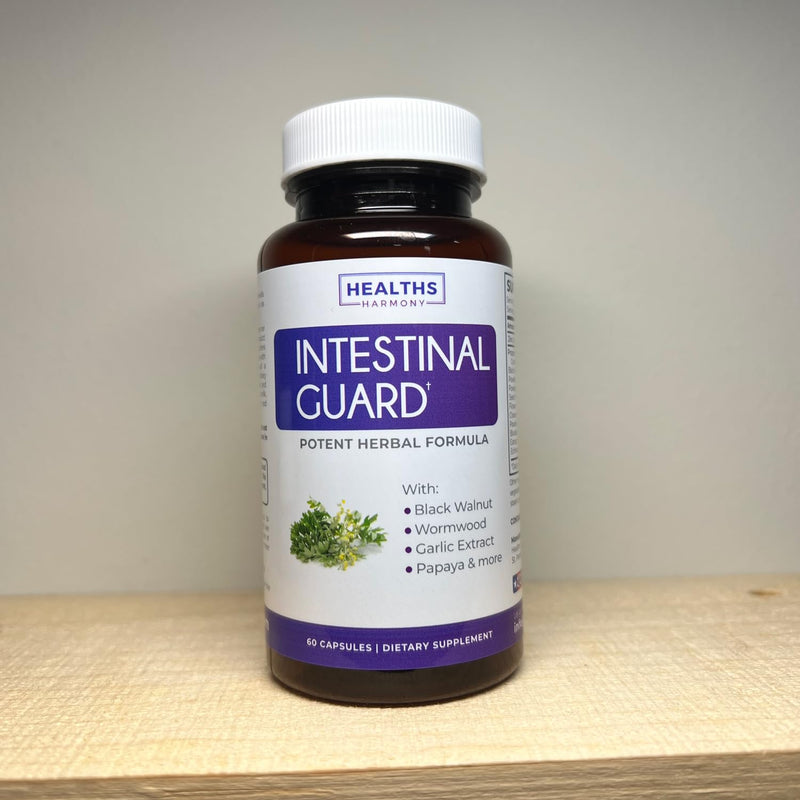 [Australia] - Intestinal Guard (Non-GMO) - Potent Natural Formula with Wormwood, Black Walnut, Goldenseal, PAU D'Arco, Clove, Garlic, More - All in One Supplement - 60 Capsules (No Pills) 60 Count (Pack of 1) 