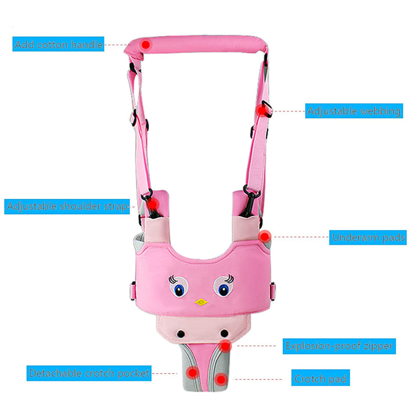 [Australia] - IULONEE Baby Walker, Handheld Kids Toddler Walking Harness Helper Assistant Protective Belt Child Activity Walker Adjustable Standing Up Walking Learning Helper for Toddler 7-24 Month (Pink) Pink 