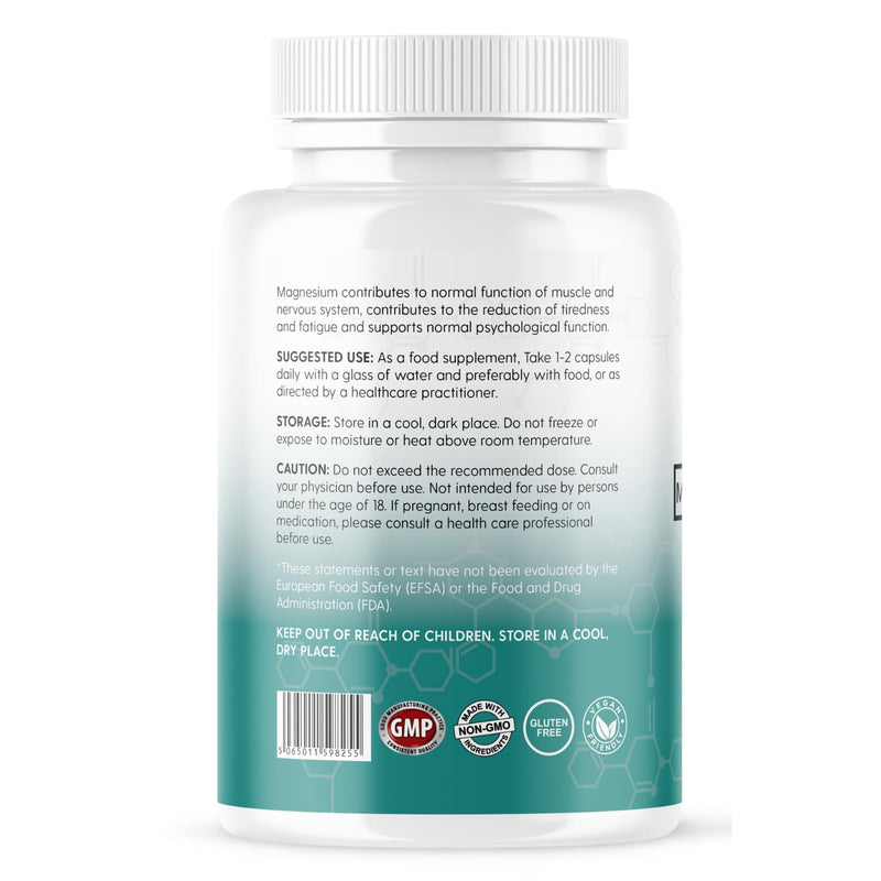Vinco Magnesium Glycinate 3-in-1 Complex - 2000mg Supplements as Bisglycinate, Citrate & Malate 120 Capsules, Triple High Absorption 420mg Elemental, UK Made