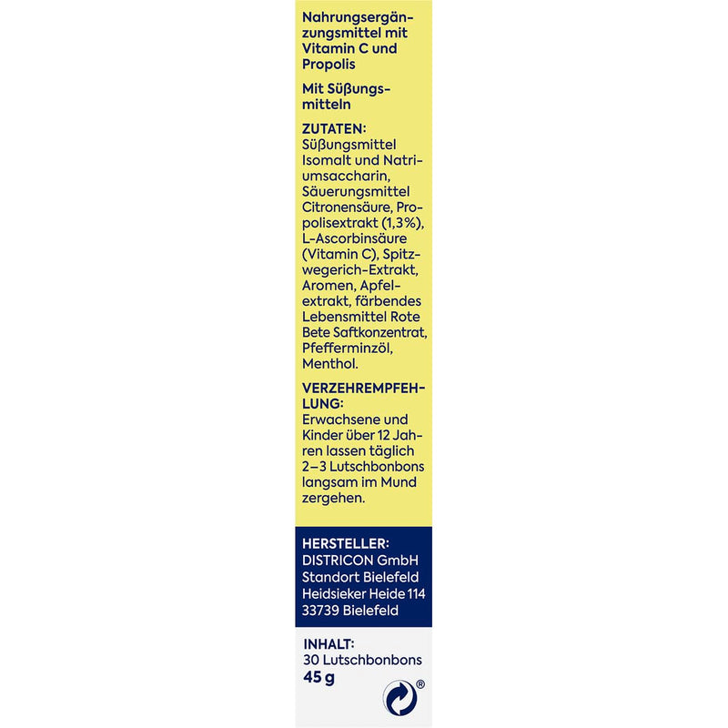 [Australia] - Zirkulin Propolis throat and cough sweets (5x 30 pieces) - 20mg propolis per sweet - with valuable vitamin C & menthol - honey orange flavor - soothing lollipops - without sugar 
