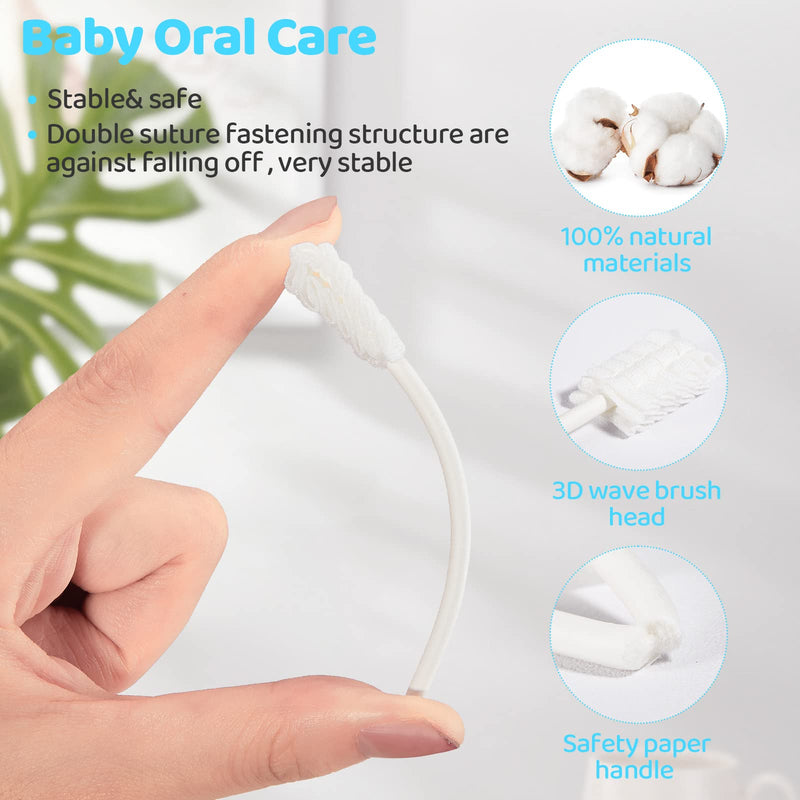 [Australia] - Tondiamo 100 Pcs Baby Tongue Cleaner Toothbrush Baby Oral Cleaner with 3 Pieces Finger Toothbrush for Newborn Mouth Oral Cleaning Infant for 0-36 Months 