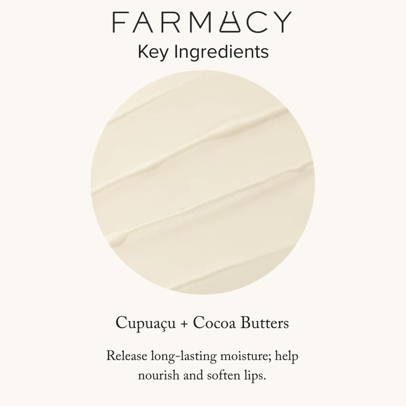 Farmacy Beeswax Lip Balm - Honey Butter Moisturizing Lip Care Enriched with Cupuaçu & Cocoa Butters, Proprietary Honey Blend and Vitamin E to Nourish, Soften & Heal (3.4g) 0.12 Fl Oz (Pack of 1)