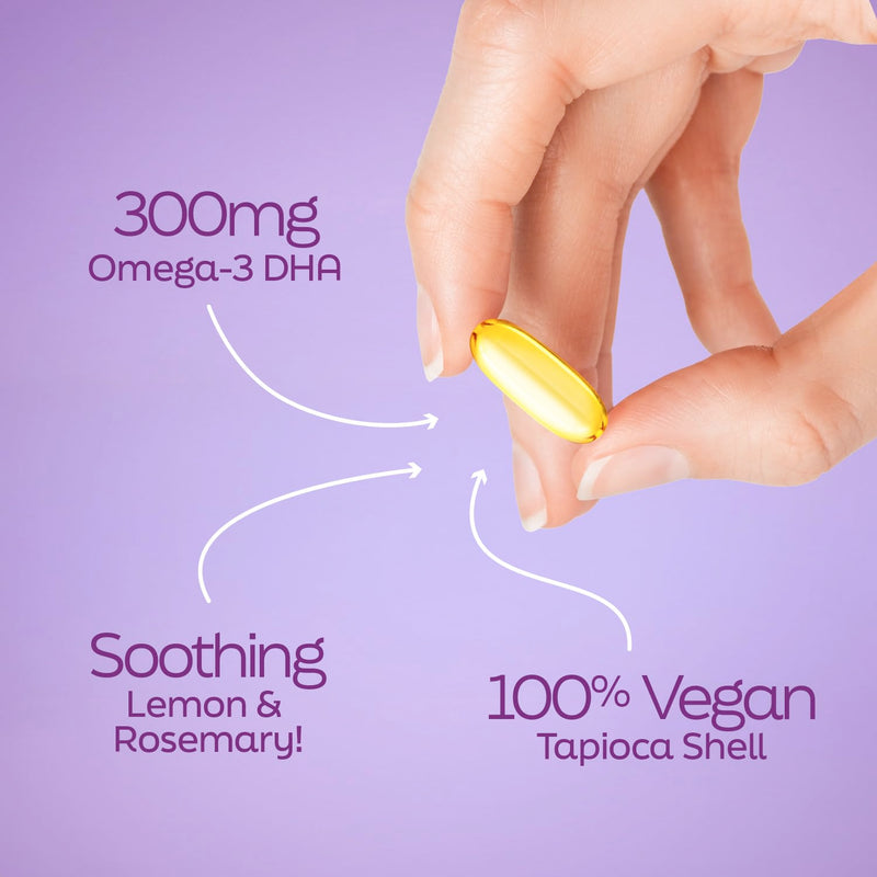 [Australia] - Root'd Prenatal DHA - 300mg Pure Vegan Omega-3 DHA from Algal Oil, Plant-Based Prenatal Supplement for Pregnancy, Fetal Brain & Eye Development, Non-GMO, Lemon & Rosemary Flavor, 30 Softgels 