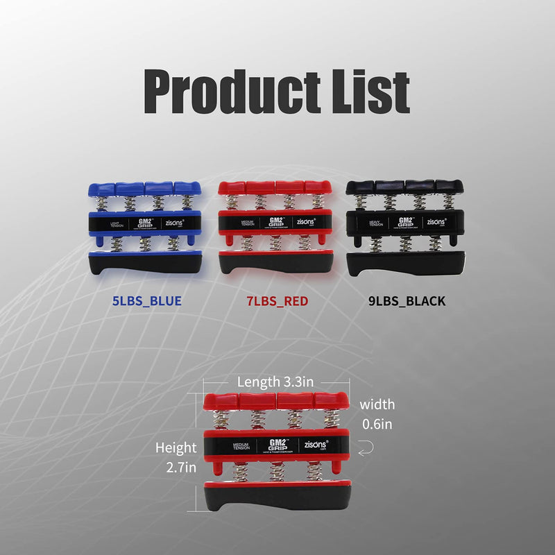 [Australia] - Grip Exerciser, Hand Exerciser, Finger Exerciser. 9lb(Black) 7lb(Red) 5lb(Blue) Blue 