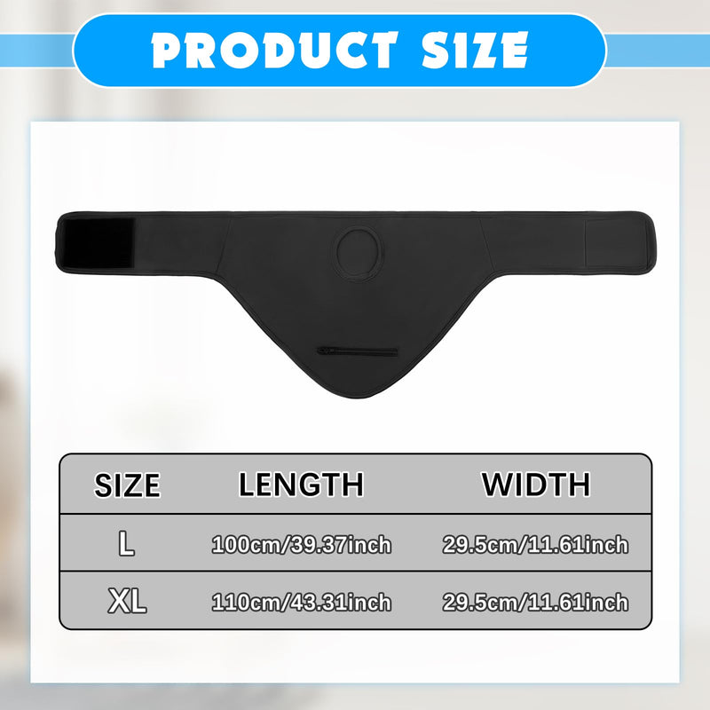 [Australia] - Liitrsh 2 Pcs Ostomy Bag Covers Colostomy Supplies Ostomy Wrap for Men Women Sport Swimming Showering Black, Dark Blue Large 
