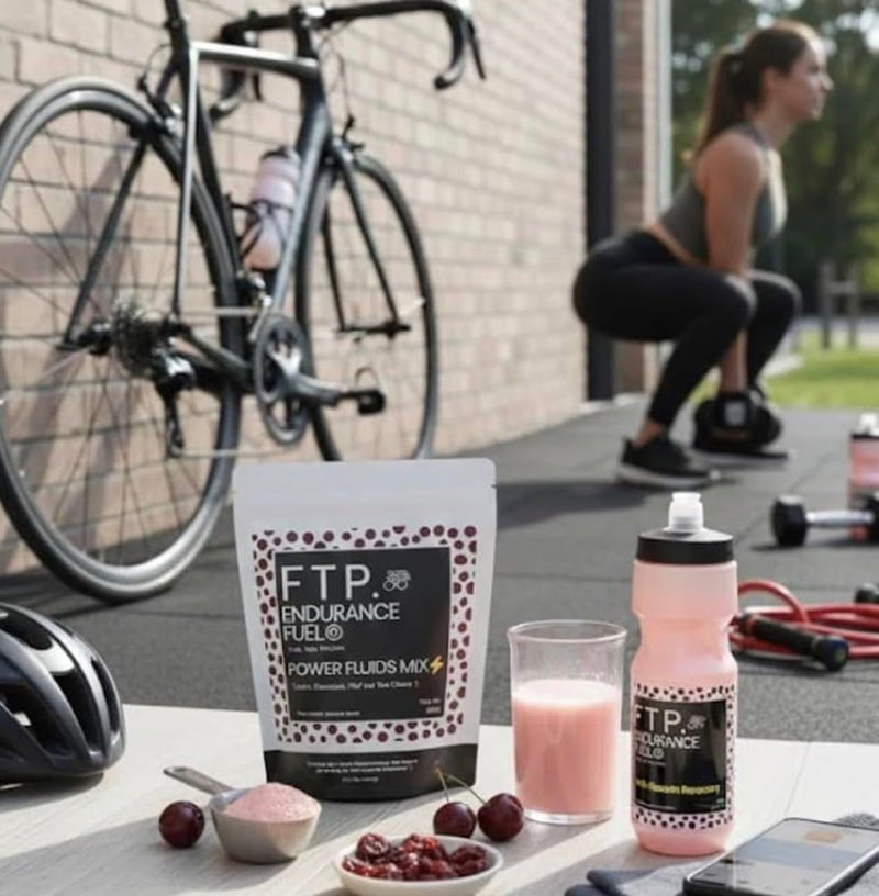 FTP Power Fluid Mix, Tart Cherry Ripple, Carbohydrate & Electrolyte Endurance Fuel, 27g Carbs Per Serving, 30 Servings, 900g