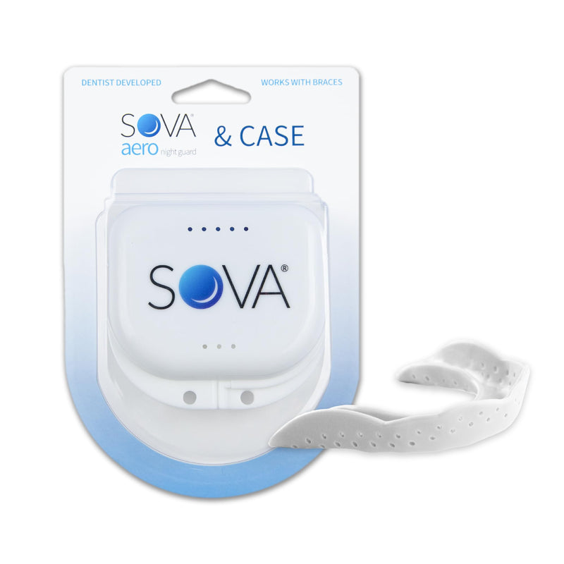 [Australia] - SOVA Aero Night Guard with Case - 1.6mm Thin - Custom-Molded Fit - Protects Against Nighttime Teeth Grinding & Clenching - FSA/HSA Eligible - Odor & Taste Free - Remoldable Up to 20 Times - Non Toxic 