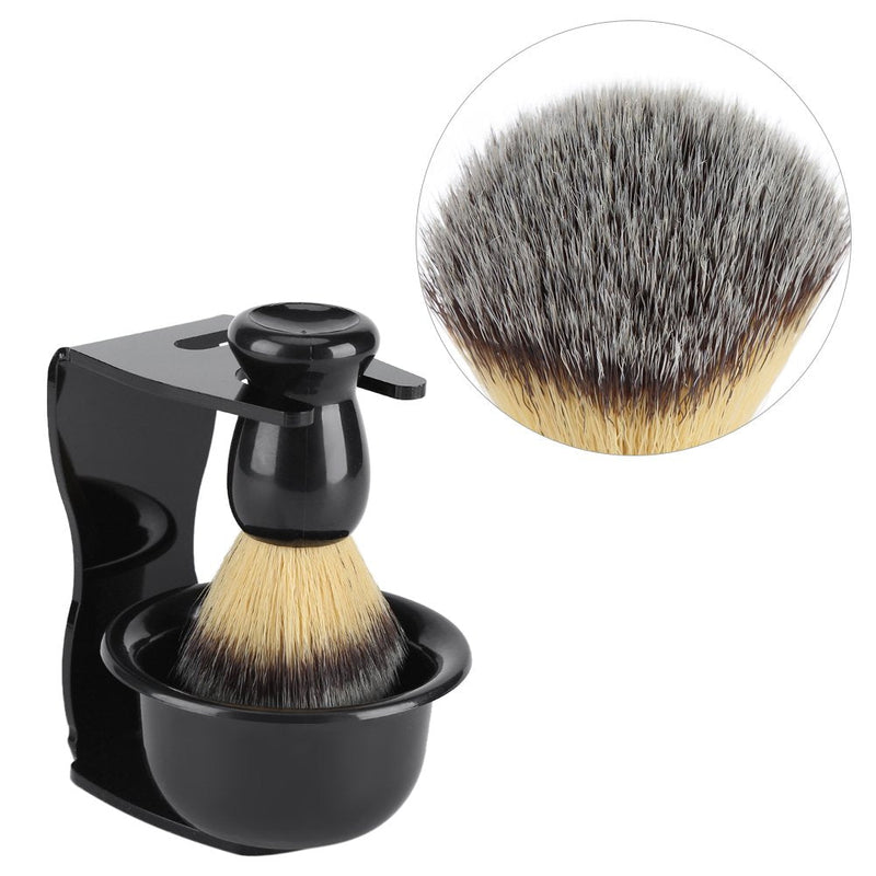 [Australia] - MAGT Shaving Brush Set, 3 Pieces/Set Professional Shaving Brushes with Shaving Bowl Shaving Stand, Men's Shaving Set Facial Cleansing Tool 