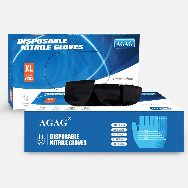 [Australia] - Nitrile Gloves Black Cooking Gloves 100PCs 5mil Ultra Strong Cleaning Gloves, Powder & Latex Free For Daily Use Large (Pack of 100) 