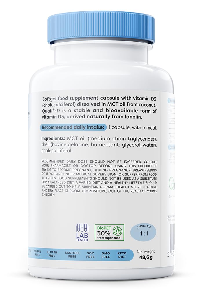 Osavi Vitamin D3 4000 IU – 120 Softgels | Supports Immune Function | Bone Health | Muscle Function and Calcium Absorption | Contains Quali®–D | Derived from Natural Lanolin and MCT Oil from Coconut 120 count (Pack of 1)