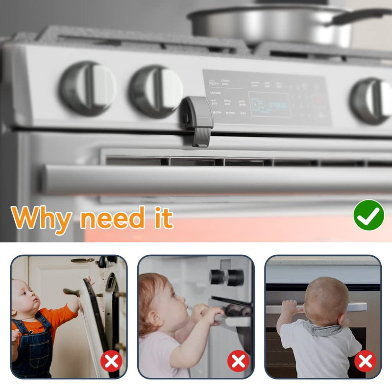 [Australia] - EUDEMON 1 Pack Updated Oven Front Lock,Childproof Oven Door Lock, Easy to Install & Use Durable and Heat-Resistant Material no Tools Need or Drill(Black) Black 